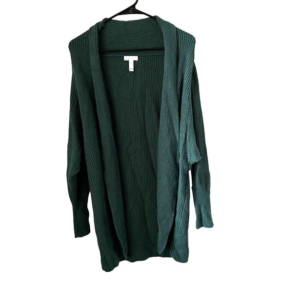 Leith Cardigan Womens Small Open Front Green - Picture 1 of 9